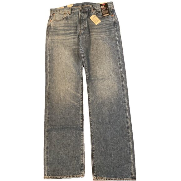 Levi's Jeans Premium 501 Straight Fit Selvedge Button Fly Blue 34X32 NWT - Picture 3 of 13